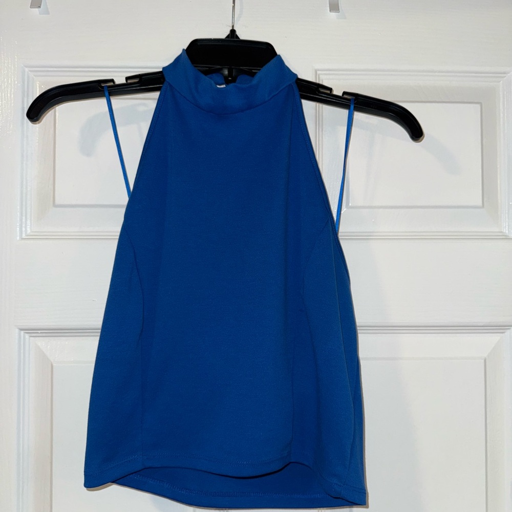 Ambiance Apparel Blue Sleeveless Women's Crop Top - Size L 💙